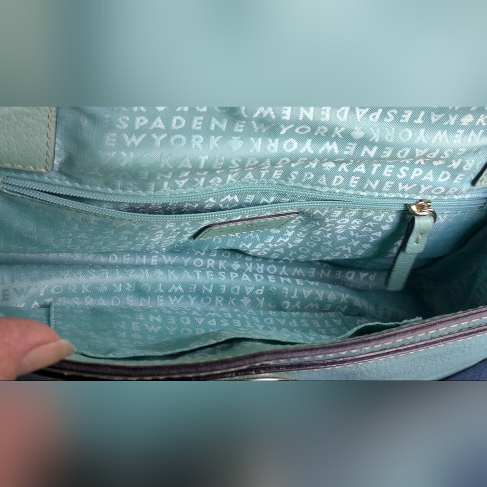 Kate Spade Mint Green Purse. - Picture 9 of 16
